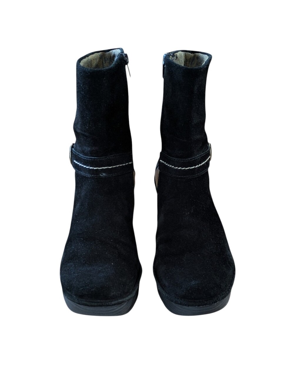 Fly London Black Suede Wedge Ankle Boot Size 39 - Picture 7 of 13